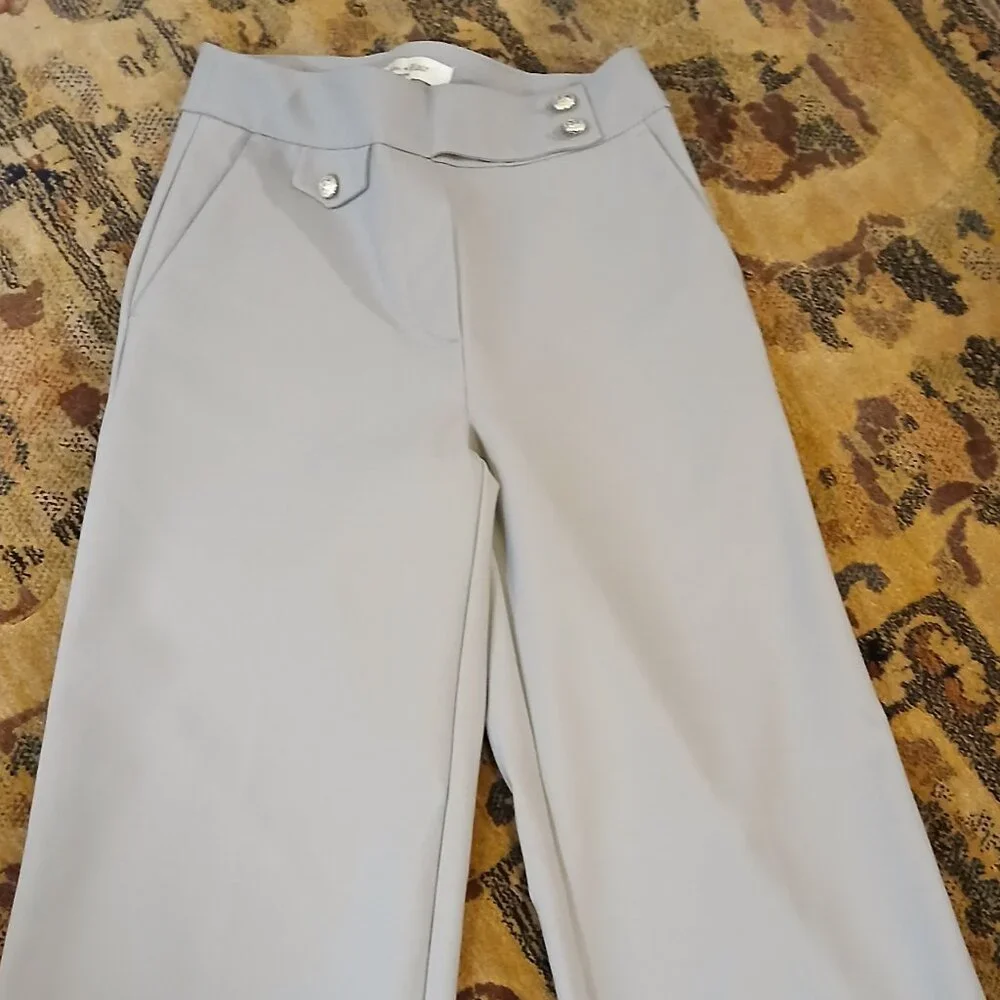 HAVER & BLAIR OF LONDON Grey High-Rise Wide Leg Pants XS - Picture 12 of 14